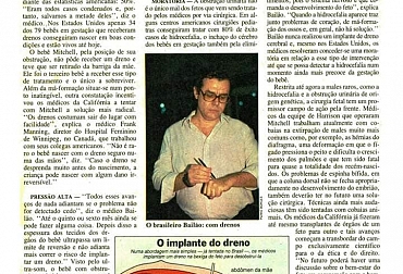 Prof. BailÃ£o em Reportagem a Revista Veja 15/10/1986